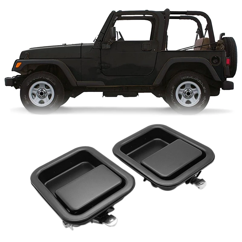 

Metal Front Exterior Door Handle Set Full Door Type 55176382AE 55176383AE for 1987-2006 Jeep Wrangler TJ L YJ