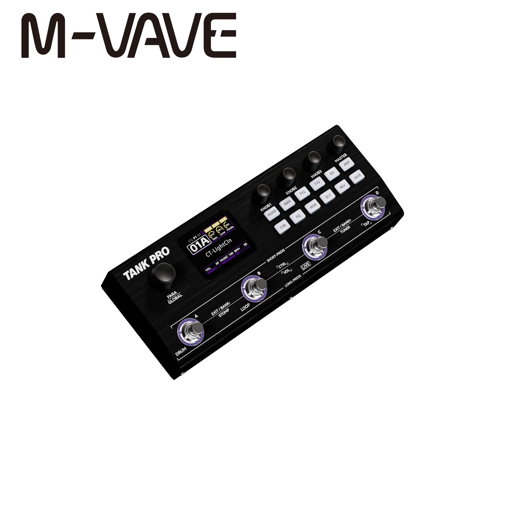 M-VAVE TANK PRO Guitar Effect Pedal TANK Latest Version Guitar BASS Multi-Effects Effector Pedal Black-Style 2026 NEW