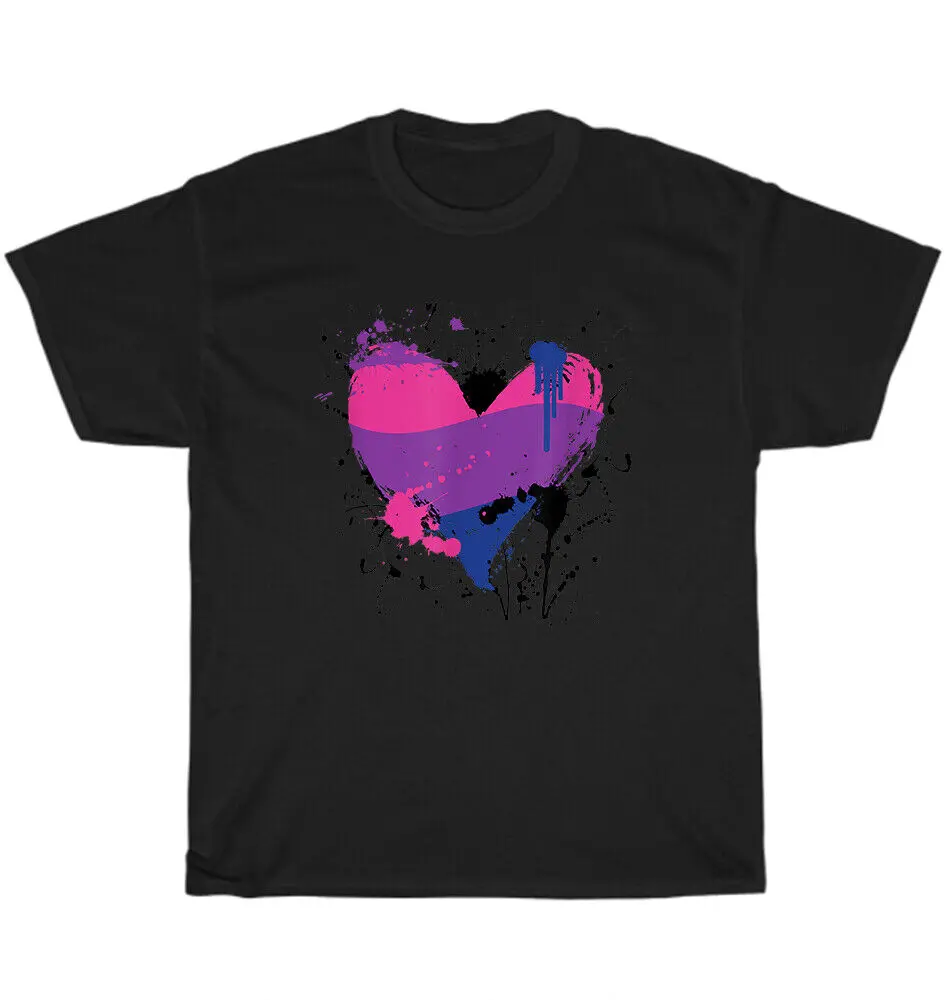 

Pride Heart Bisexual Pride Flag T-Shirt Unisex T-shirts For Men Women Summer Tees Cotton Luxury Brand Vintage Oversized