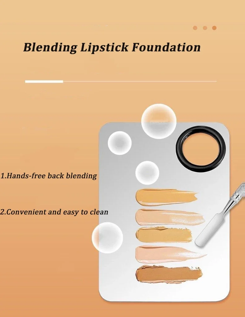 Makeup Mixing Palette Foundation Lipstick Eye Shadow Stainless Steel Mixer Palette with Spatula Mixing Stick Beauty Tools Nail-A image 6