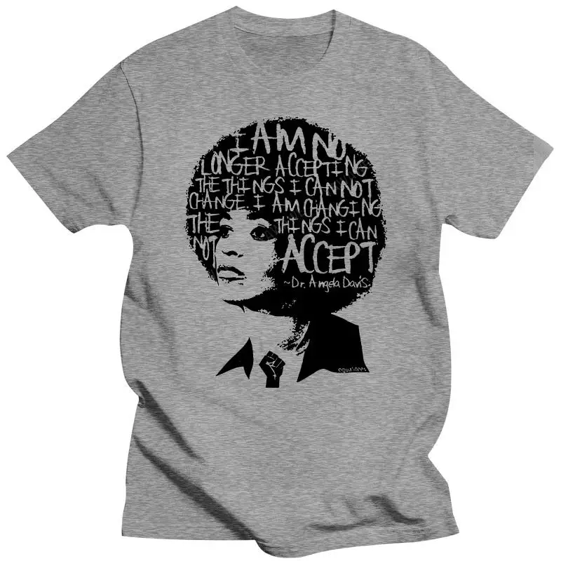 Angela Davis Actor T Shirt Letter Hair Art Character Tshirts White Out In The Night Cotton Design T-Shirts Men Sweater Clothes