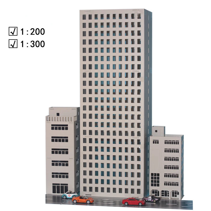 Modèle de paysage de chemin de fer et d'immeuble de bureau, modèle Outland, échelle N pour Bandai, 1, 150/300