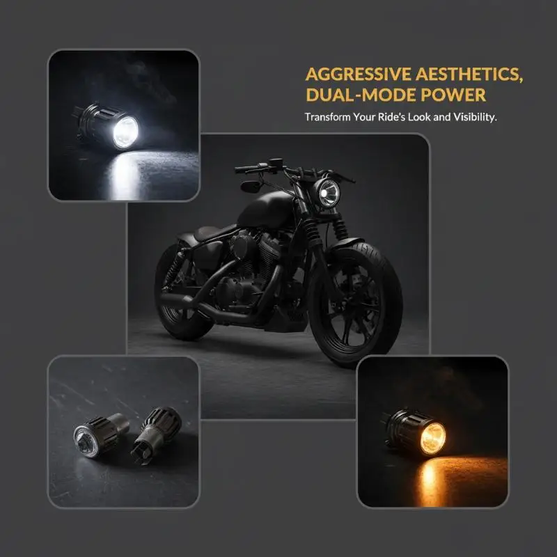 1Pcs Universal Motorcycle H4/BA20D Headlight Hard Light Led Light Motorbike Lamp Ultra-Long Illumination Distance