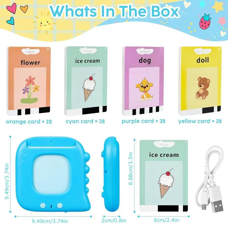 Talking Flash Cards Educational Toys Educational Alphabet Reading Toys Audible Learning Machine Birthday Gift For Girl Toddler