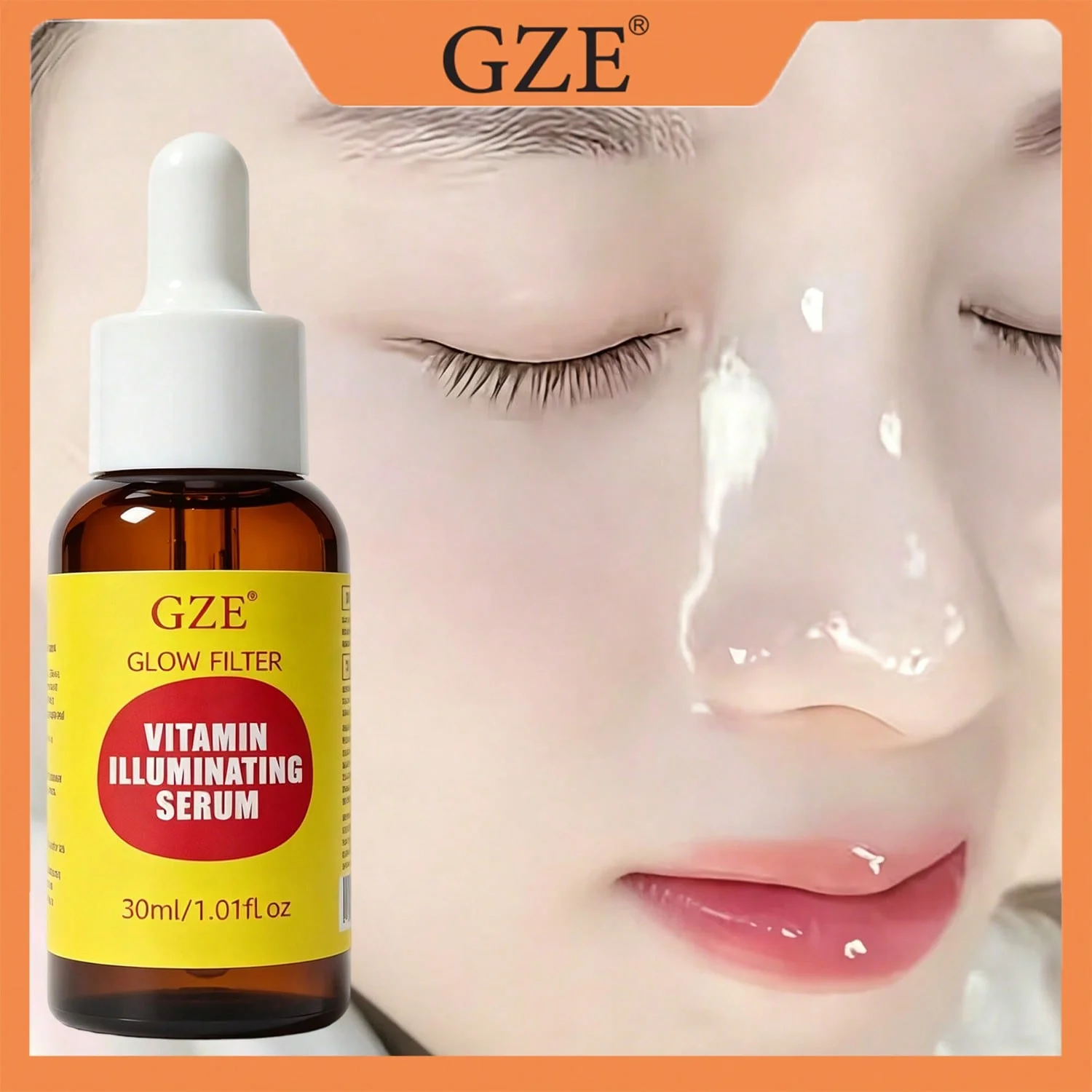 GZE Vitamin Illuminating Glow Filter Serum, Brightening Facial Serum, Hydrating Evens Skin Tone for Radiant Glowing Skin