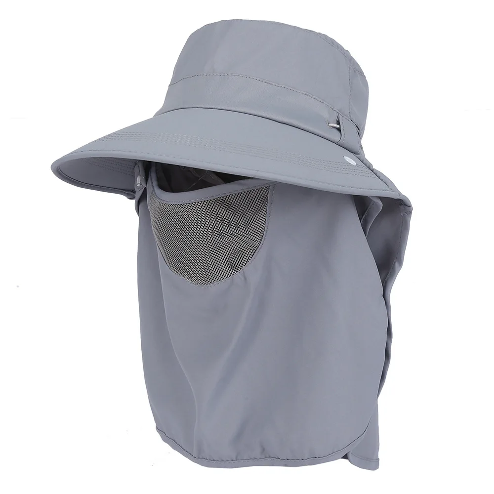 Summer Unisex Sunscreen Hat Fashionable Solid Color Cycling Breathable Face Mask Sun Hat Outdoor Driving Sun Hat
