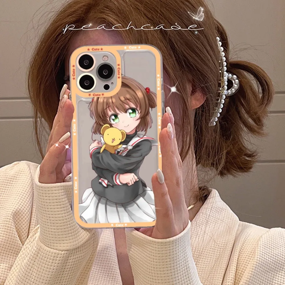 Kawaii Cardcaptor Sakura Phone Case For Samsung S 20 21 22 23 Lite Plus Ultra Clear Mobile Cover Funda