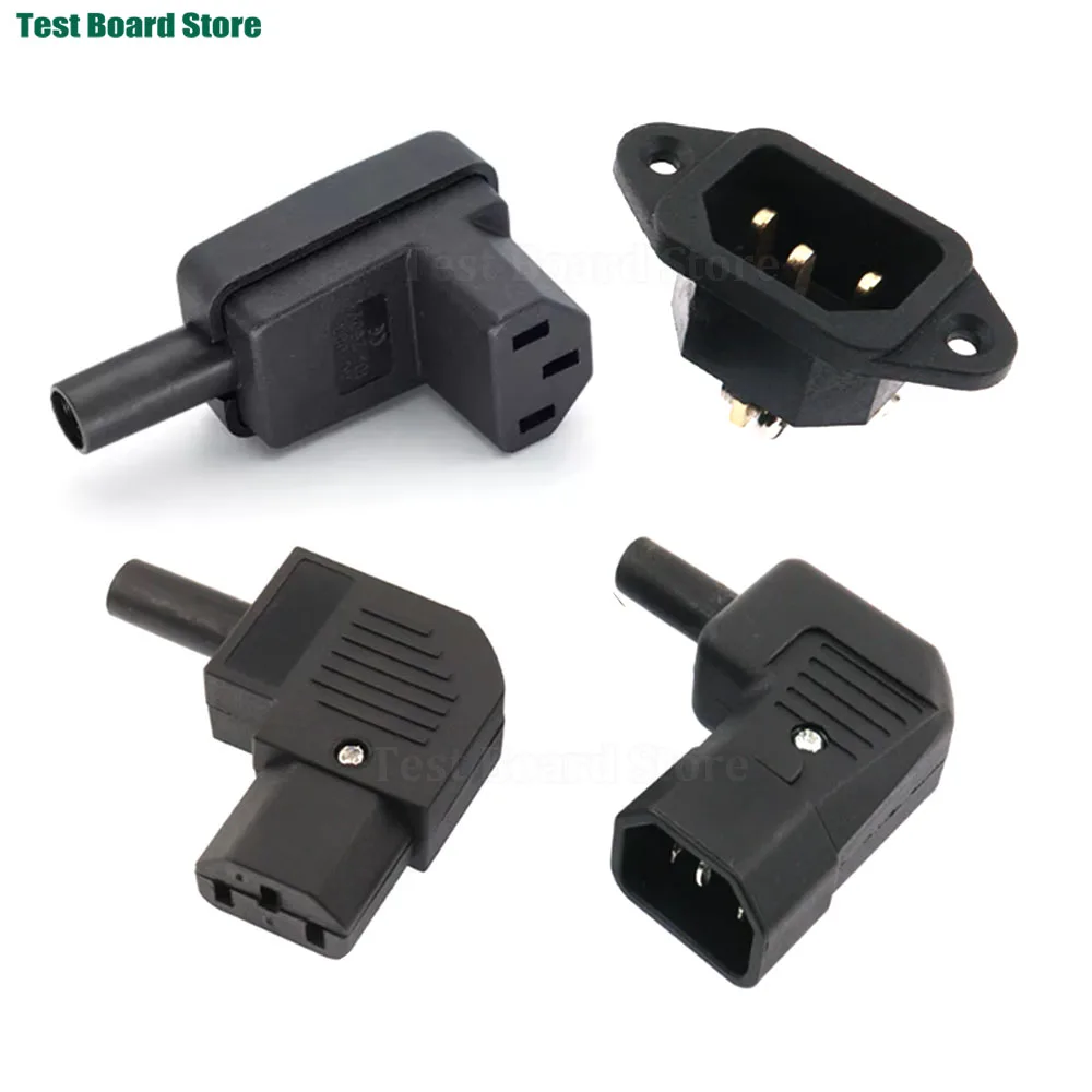 IEC320 C13 C14  AC Power Socket Plug 3Pin Switch Black Male Female Connector For PDU UPS 10A 250V Panel Mount Outlet