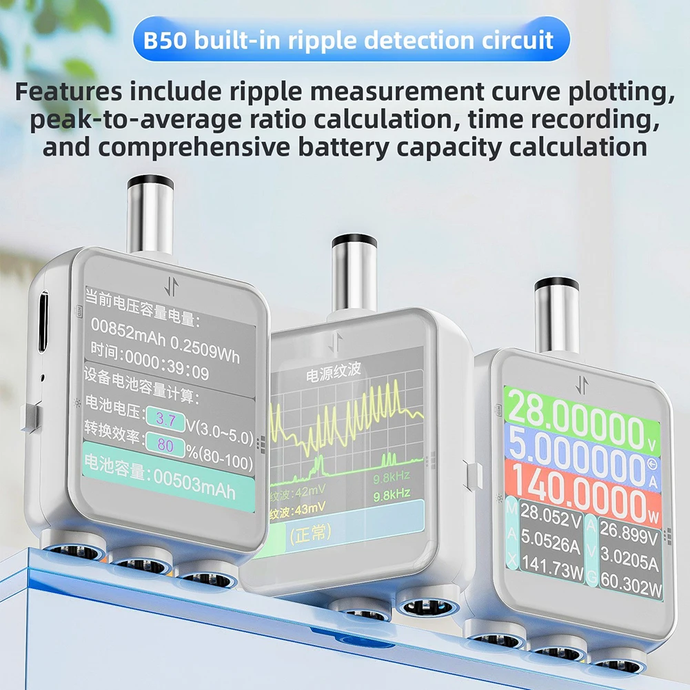 2026 B50 DC Energy Meter 6A Current Voltage Tester With Bluetooth= Data Log Color Display For Industrial= Home= Appliance Repair