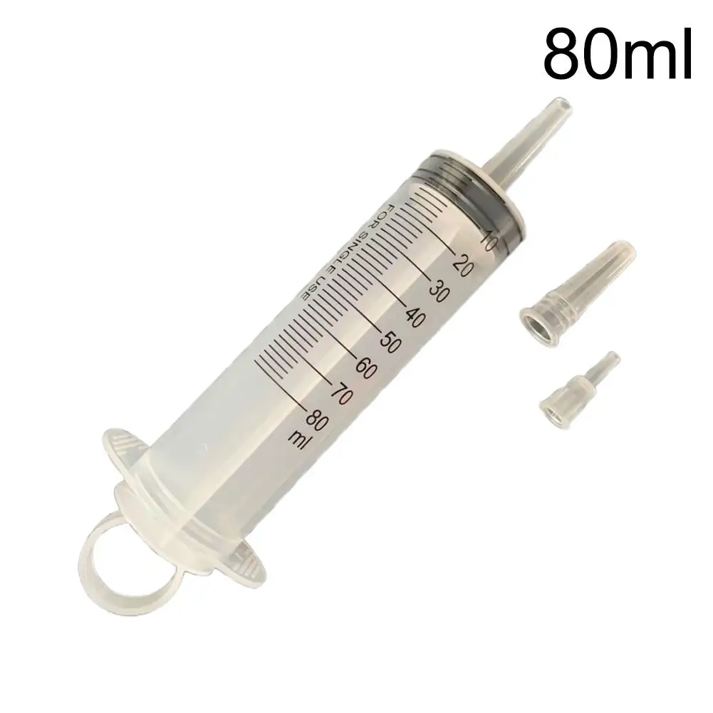 80ml/100ml/200ml/250ml Large Plastic Liquid Syringe Dispenser with Dustproof Cap Individually Sealed Syringe for Oil Extraction