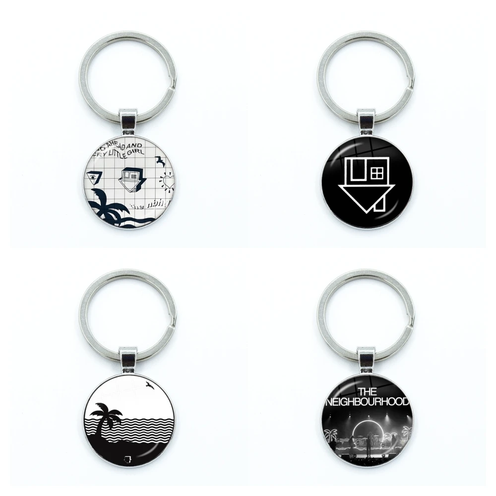 The Neighbourhood NBHD Schlüsselanhänger, Glas-Cabochon, Schlüsselanhänger für Tasche, Auto, Schlüsselanhänger, Halter, Charms, Schmuck, Geschenke