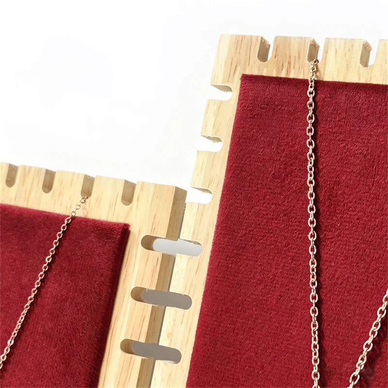 Solid Wood Jewelry Display Stand Necklace Pendant Bracelet Chain Ring Earrings Stud Organizer Jewelry Display Props Entire Set