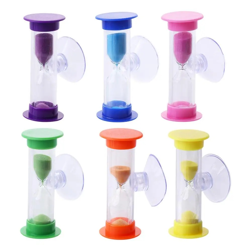 

Glass Mini With Suction Cup Shower Timer Rotatable Time reminder Home Decors Sand Clock Hourglass Time Funnel Desktop Ornament