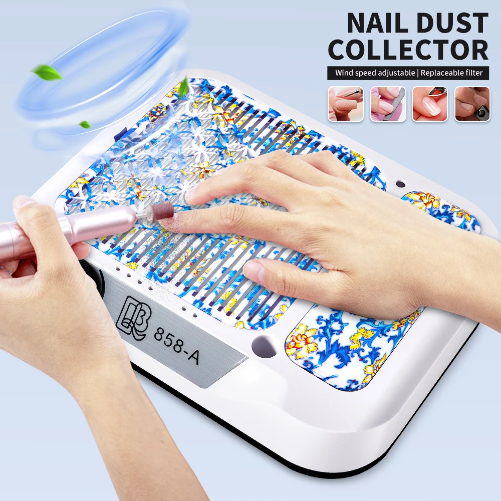 108W Nail Dust Collector Extractor Fan Flowers Design for Nails Vacuum Cleaner Aspirator Professional Manicure Dust Collector
