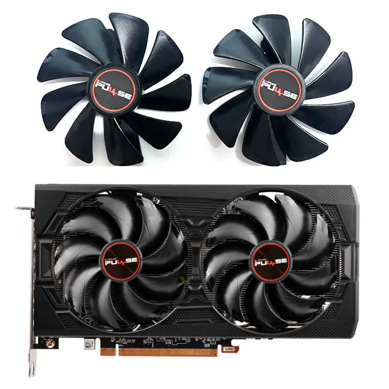 2 вентилятора, Новый сменный вентилятор для видеокарты SAPPHIRE Radeon RX5500XT RX5600 5700XT PULSE BE SE OC FD10015M12D
