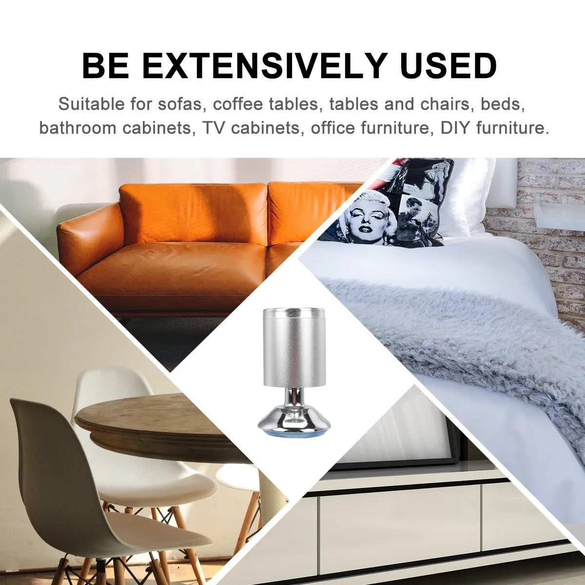 4Pcs Premium Aluminum Alloy Furniture Legs Cabinet Feet Sofa Legs Table Bed Support Feet Heavy Duty Scratch Resistant Modern