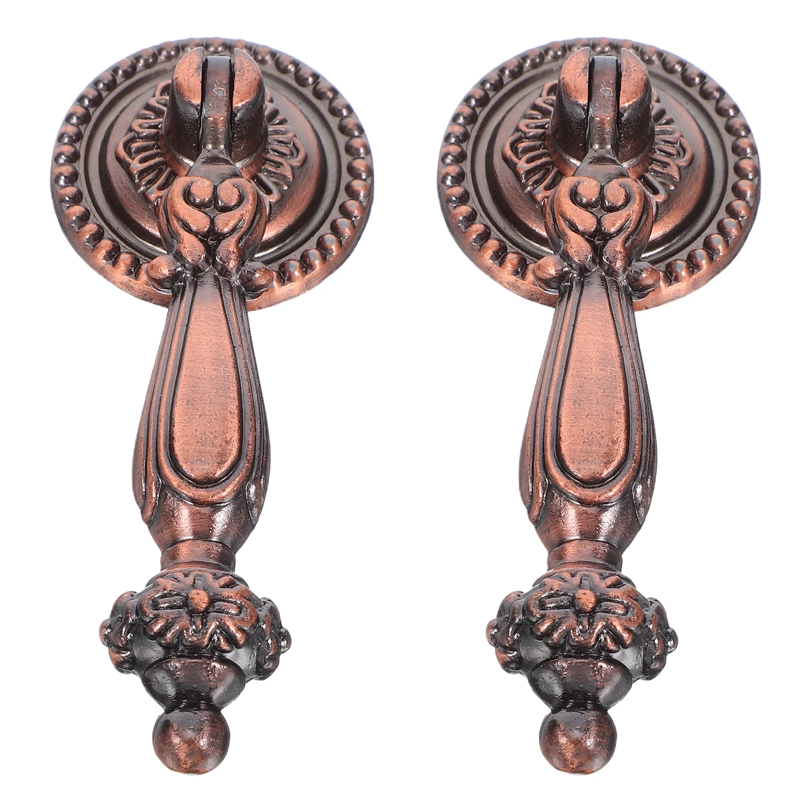 

2 Pcs Retro Kitchen Cabinet Hardware Bronze Handle Dresser Drawer Handles Brown Zinc Alloy Door Pull