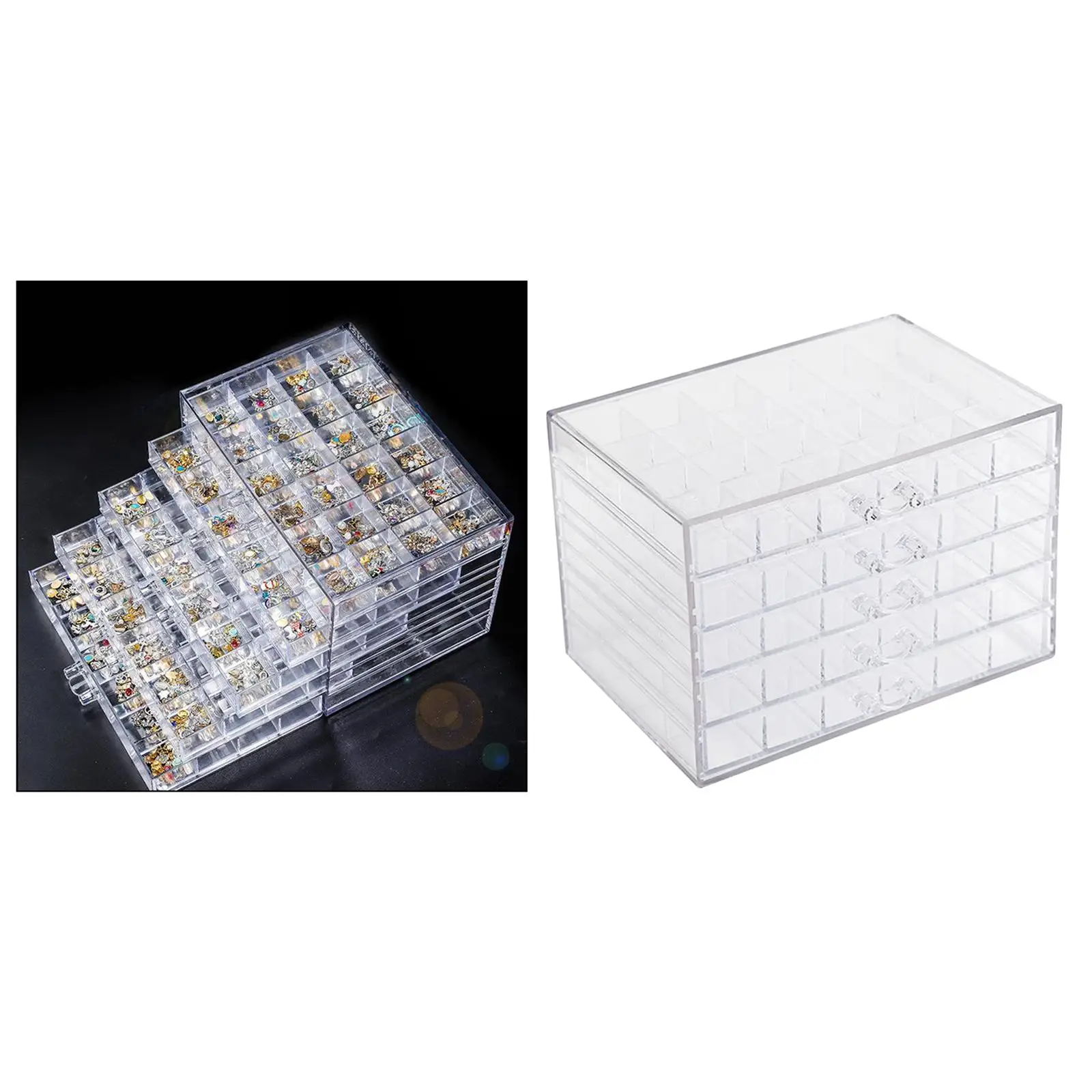 Clear Acrylic 120 Nail Art Accessories Tools Storage Display Container