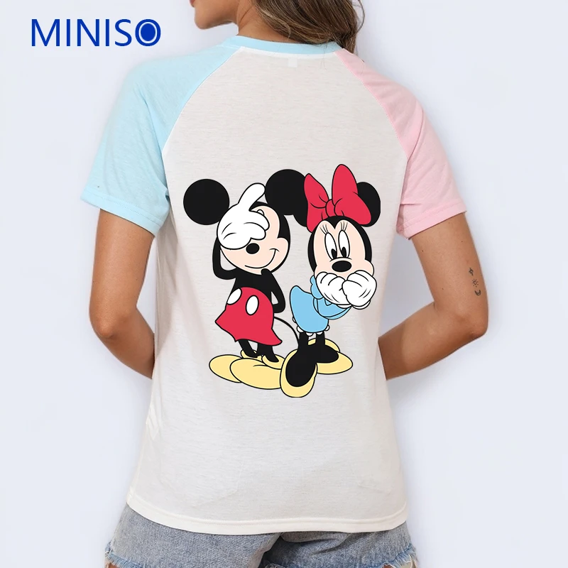 

Clothing Trends Disney Mickey Minnie Printed T-shirt Loose Top Fashion Clothes Ladies Large Size Trends Short Sleeve Top Tees