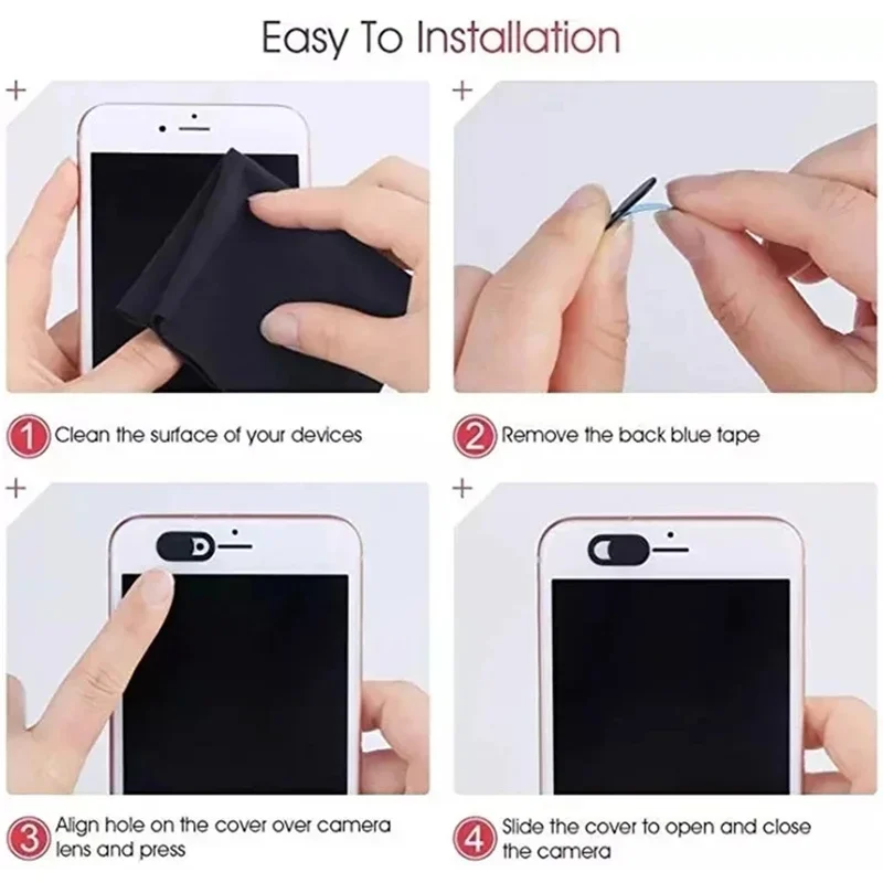 Webcam Cover Shutter Magnet Slider Plastic Camera Cover for IPad Tablet Web Laptop Pc Camera Mobile Phone Lenses Privacy Sticker