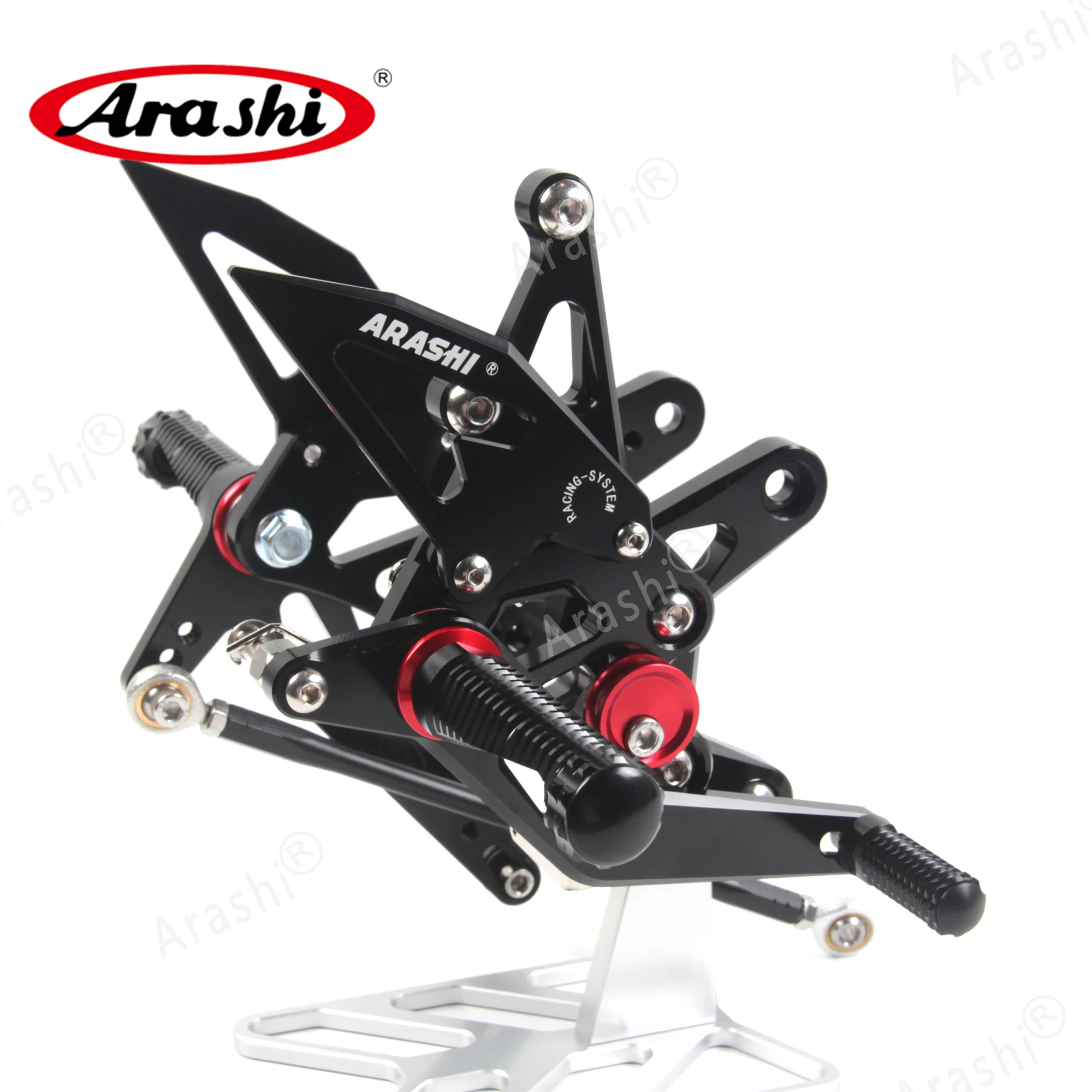 Racing Rearset Fit For Kawasaki Ninja ZX6R 2007 2008 Arashi CNC Adjustable Rider Footrest For Ninja ZX6R 2008 2007 ZX636 FootPeg view 3