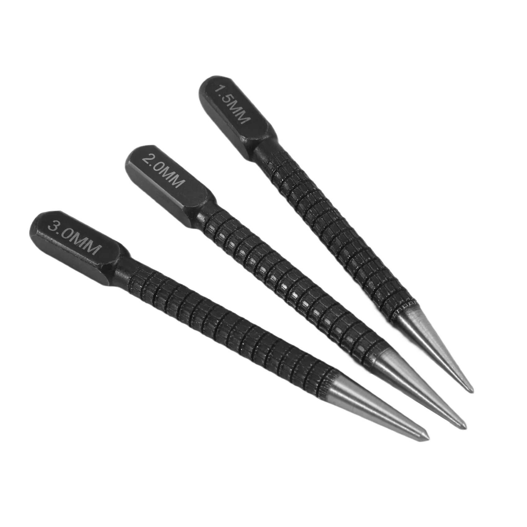 AB33-3Pcs High-Carbon Steel Center Punch Set 10Cm Non Slip Center Punch For Alloy Steel Metal Wood Marking Drilling Tool