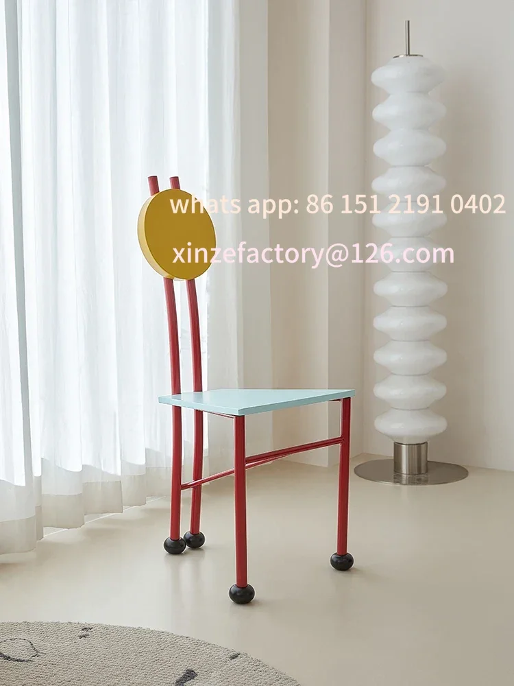 

Customizable dopamine ant chair cream dining chair antique Memphis art chair home