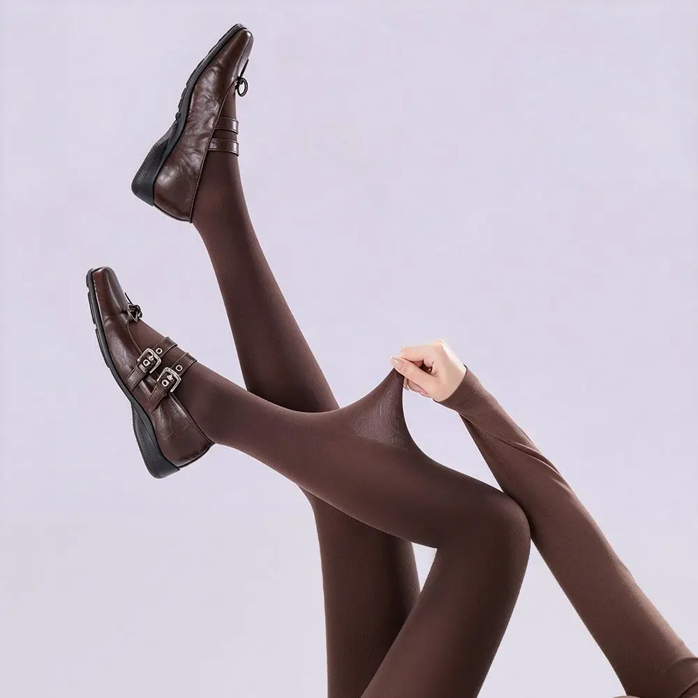 Sexy Elastic Winter Velvet Leggings Thin Solid Color Thermal Leggings Keep Warm High Waist Women's Pantyhose Autumn Winter