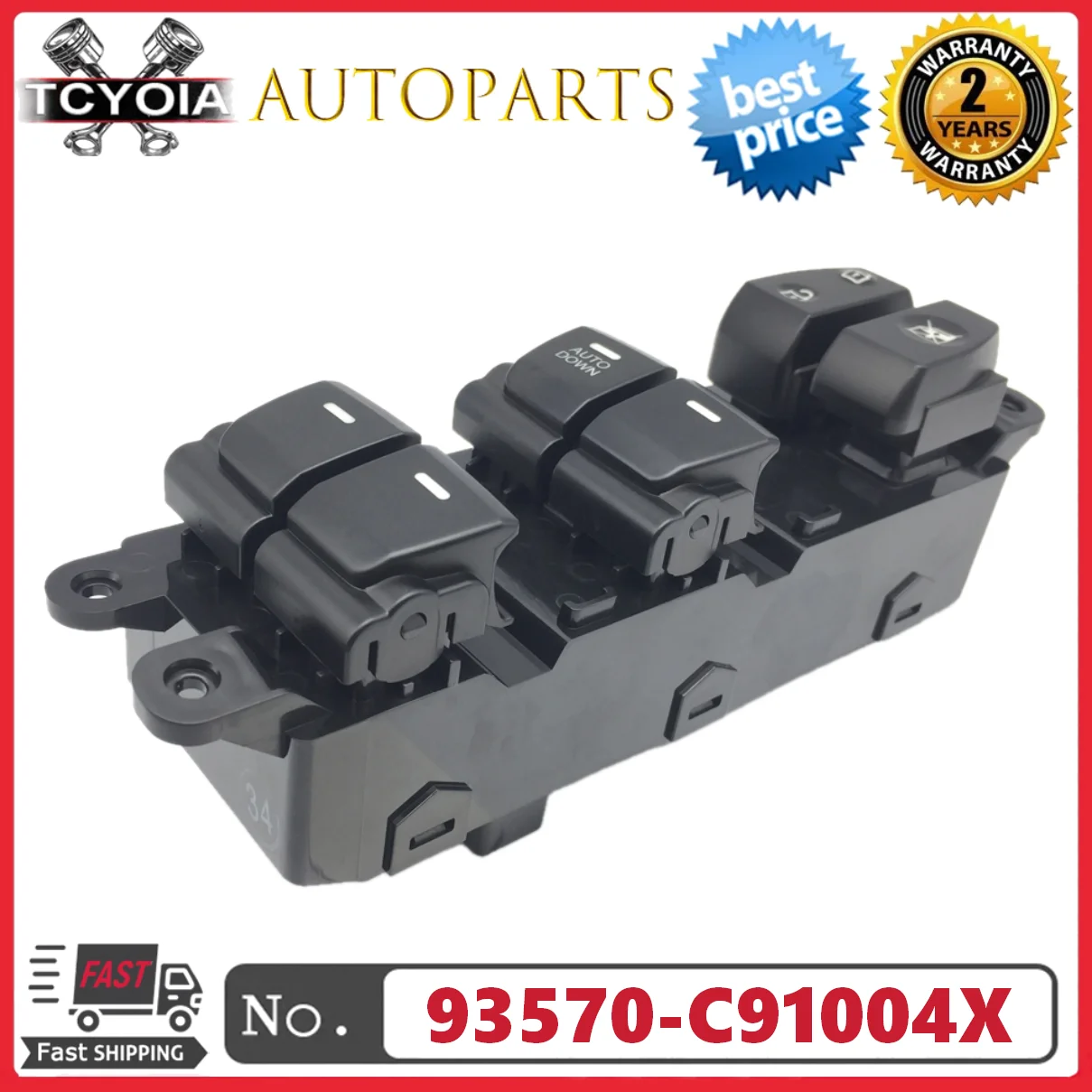 

Главный электрический переключатель управления стеклоподъемником 93570-C91004X 93570C91004X для Hyundai IX25 Creta 2014-2020