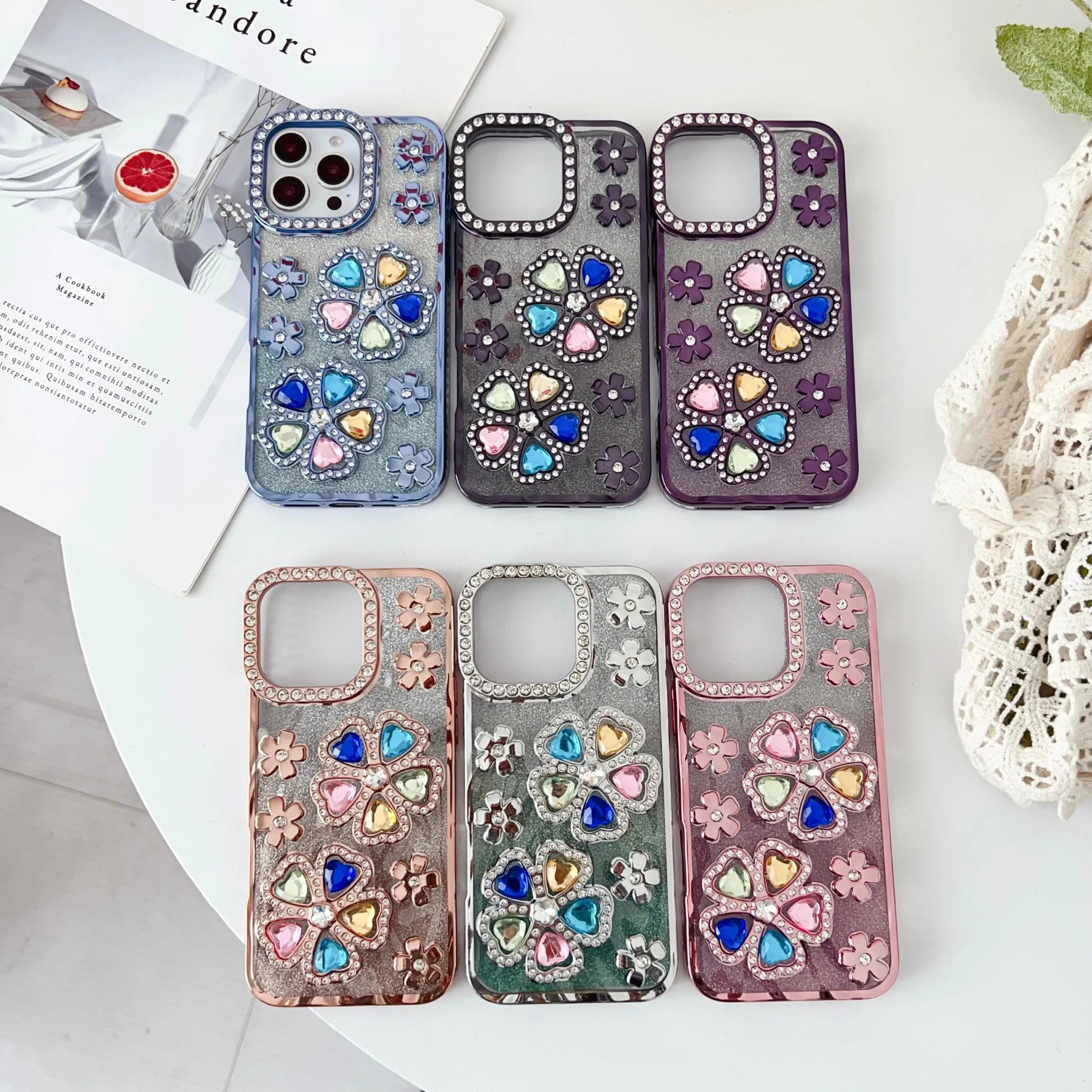 

Стразы подходят для IPhone 15promax, чехол для мобильного телефона 16, защитный чехол Apple 14pro, полностью включенный градиентный блестящий порошок