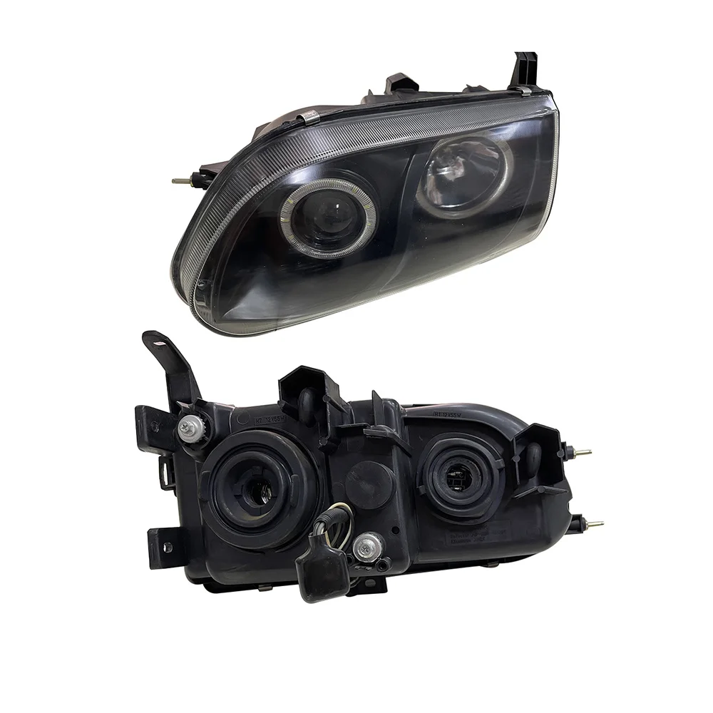 A Pair Car Headlight Led Aperture Lens Headlamp for Mitsubishi Delica L400 1998 Black and White