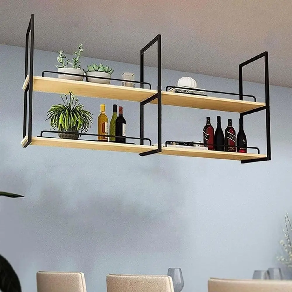 

Ceiling-Mounted Hanging Rack for Pots, Plants, Wine, and Glasses - 140x30x80cm Decorative Storage