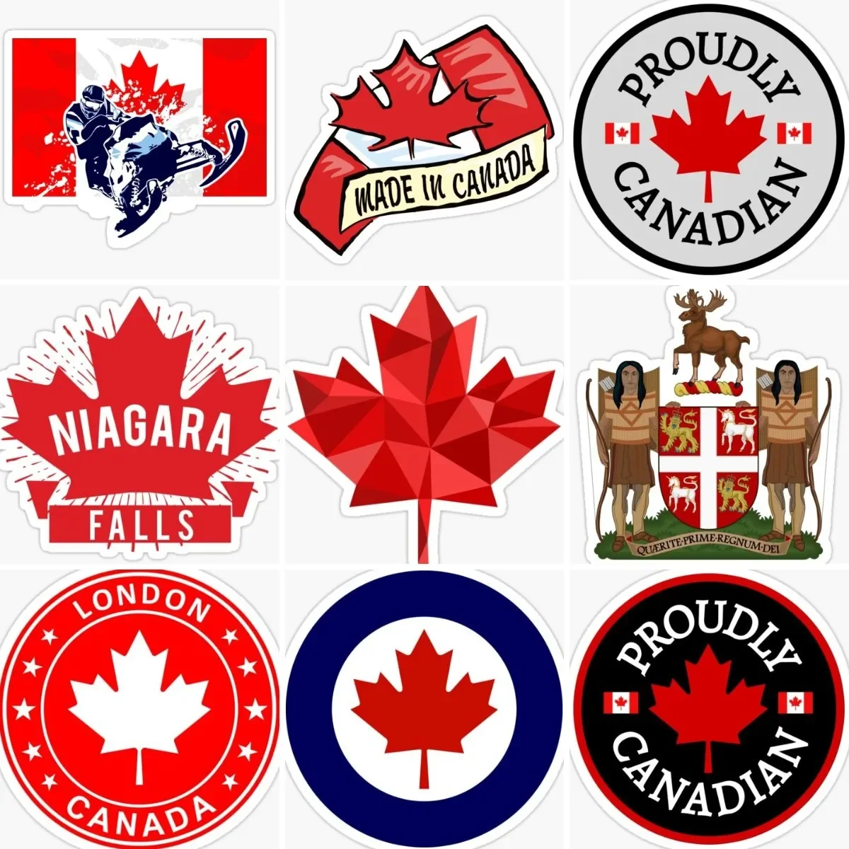 Canada CA Flag Emblem Maple Leaf Stickers Bicycle Vinyl Bumper Bicycle Truck Motorcycle Room Decal