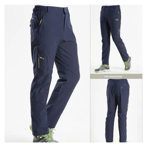 Imagen 2 del producto Longe-pantalones de senderismo de secado rápido para hombre, pantalones tácticos elásticos impermeables con bolsillos y cremallera, pantalones de pesca ligeros, verano