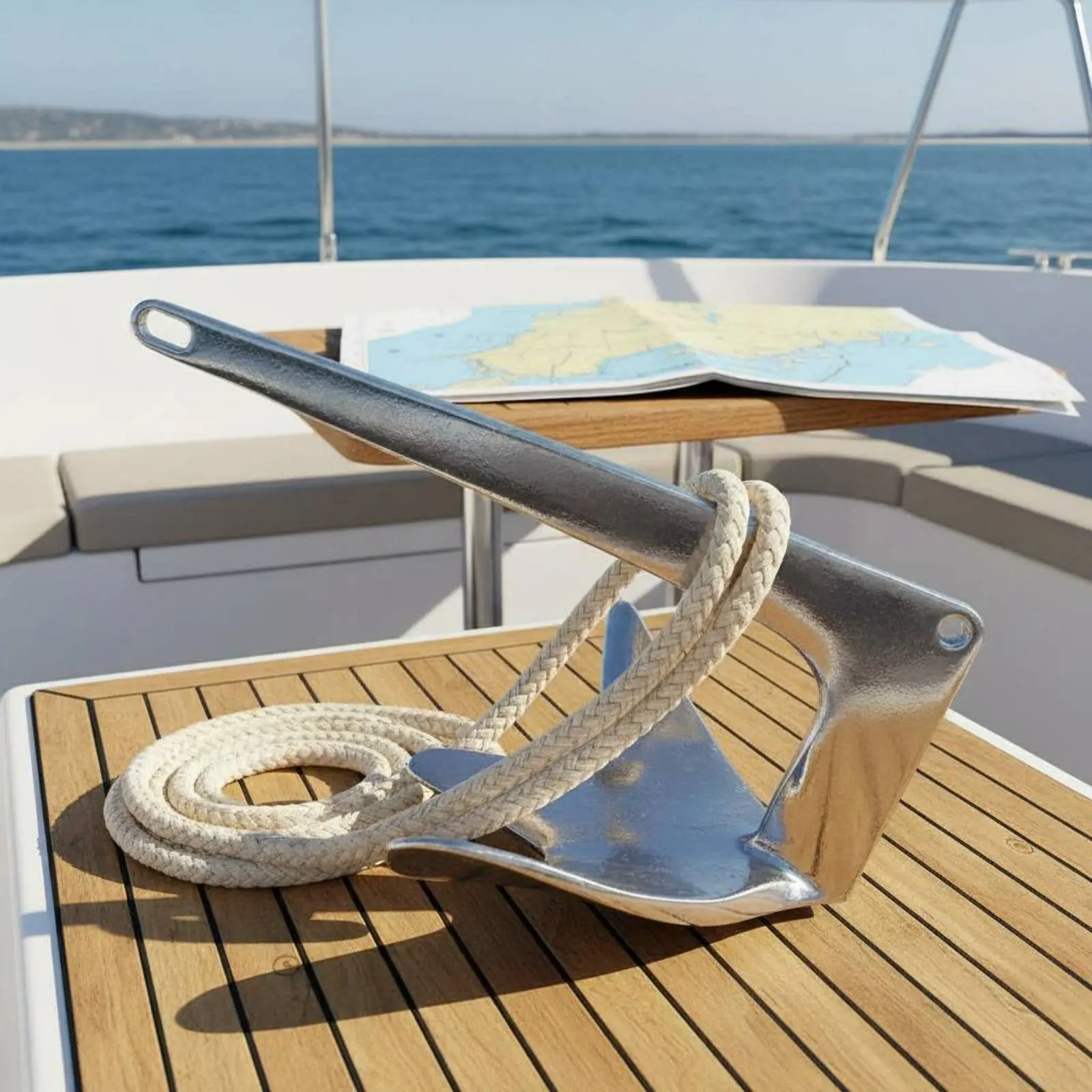 Bruce Type Anchor Stainless Steel Boat Anchor Boating Gear Rustproof for Yacht