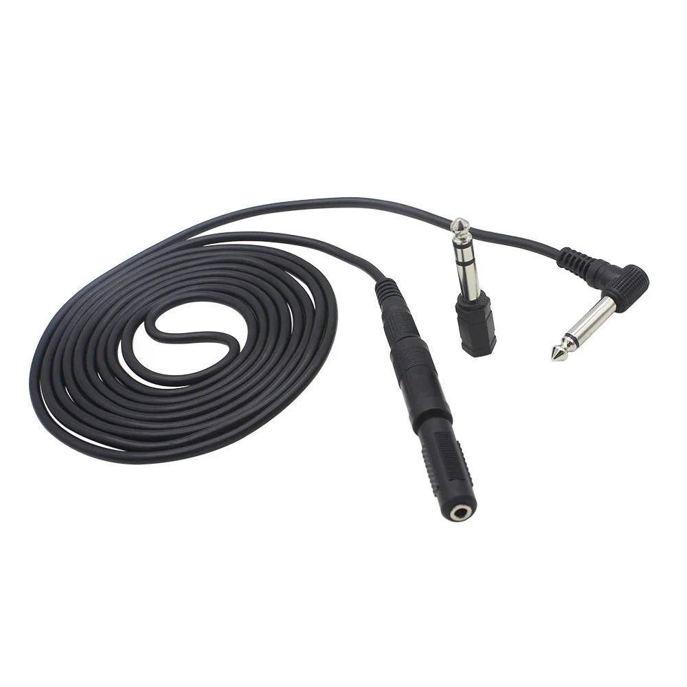  Guitar Audio Cable  6.35 3.5mm Plug 3m Connecting Line Electric Bass Keyboard Instrument Noise Reduction Shield Connector