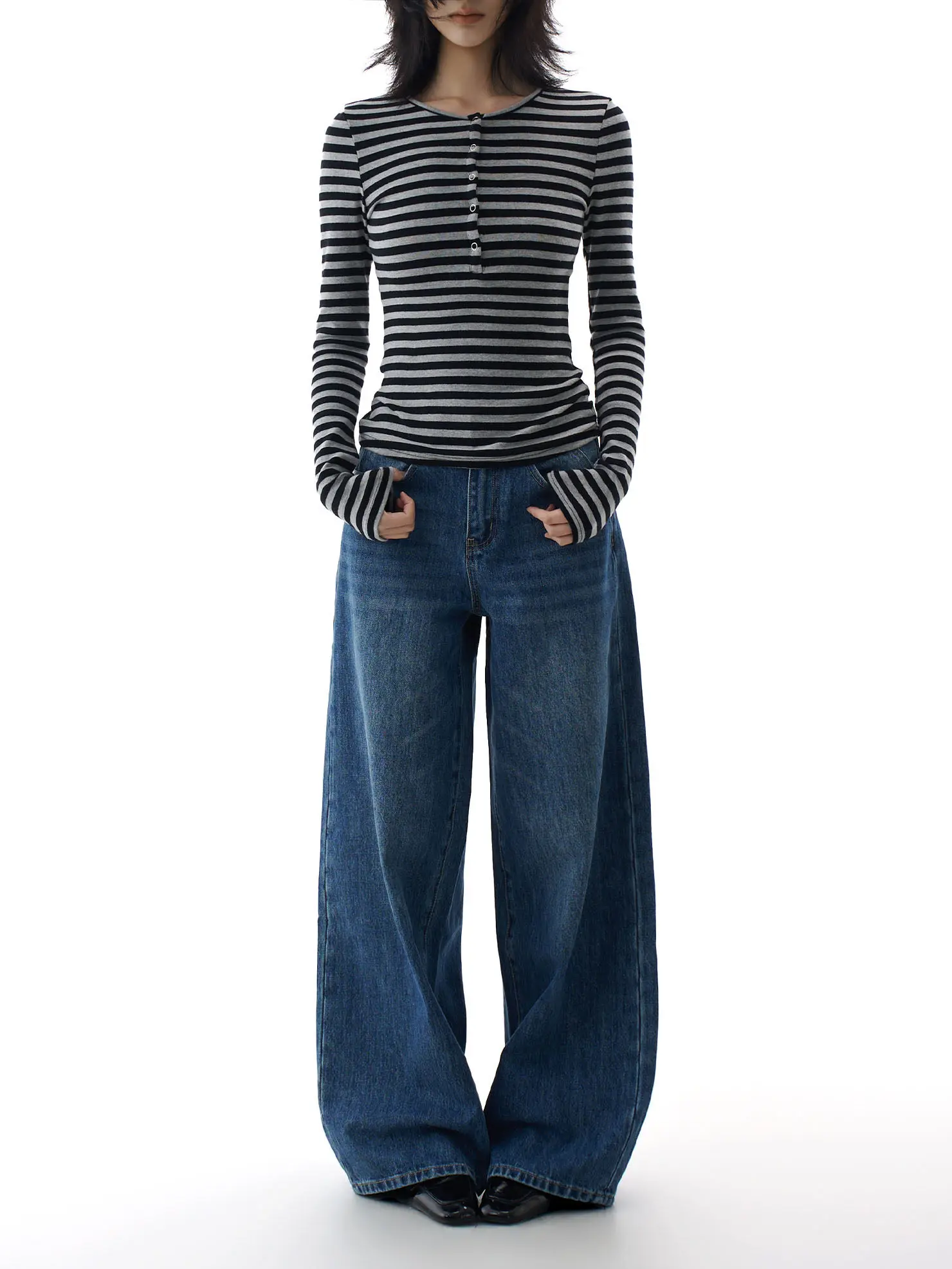 

ZHISILAO новые винтажные широкие джинсы с высокой талией, женские классические синие прямые джинсовые брюки, уличная одежда, осень-зима 2023 г.