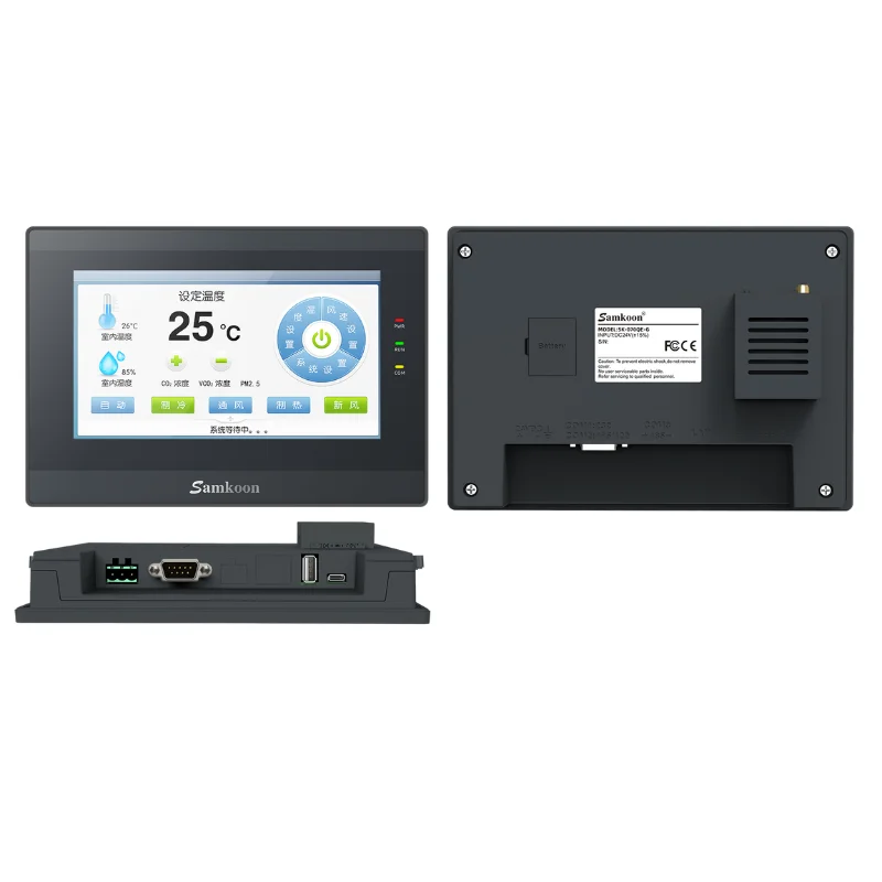 Samkoon 7 "HMI لوحة RS232 RS485 إيثرنت الاتصالات شاشة تعمل باللمس وحدة التحكم عن بعد دعم التحكم الصناعي