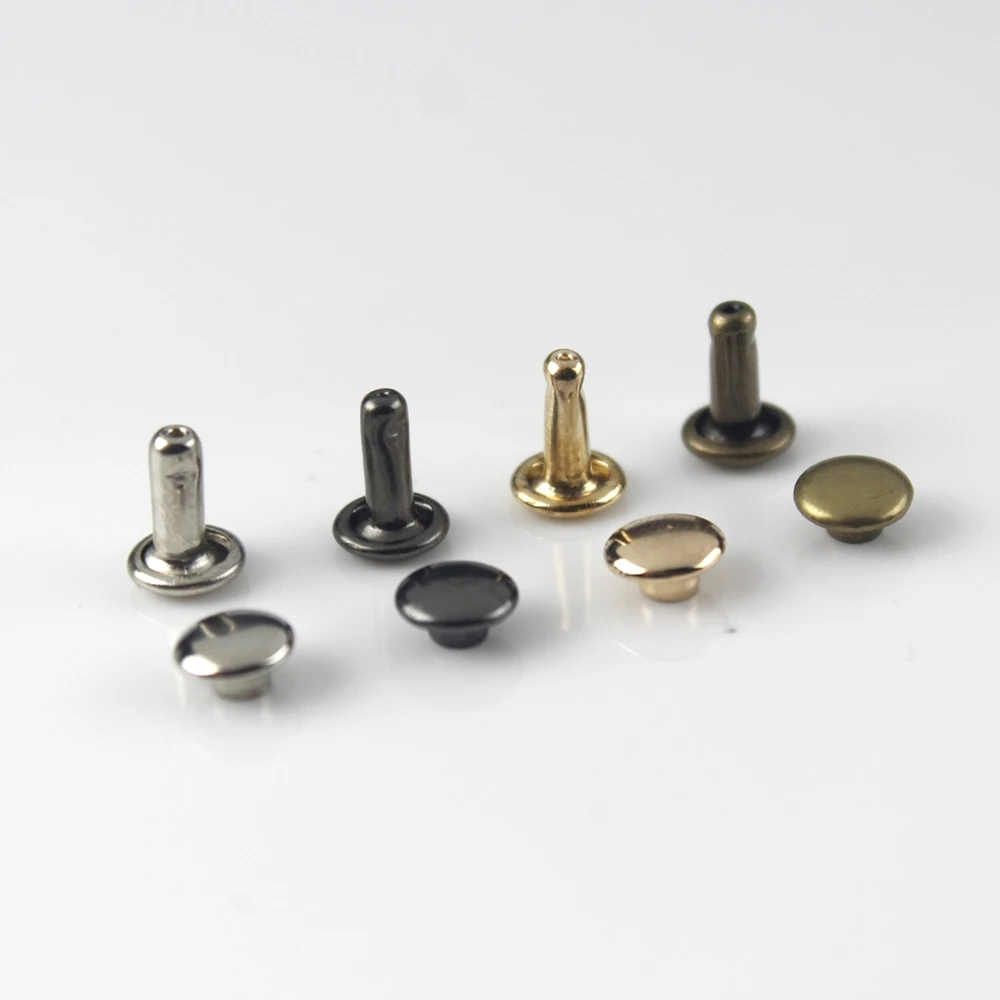 100sets 7/9/10/12mm Metal Double Cap Rivets Studs Round Rivet for Leather Bag Belt Clothing Garment Shoes Collar Decor