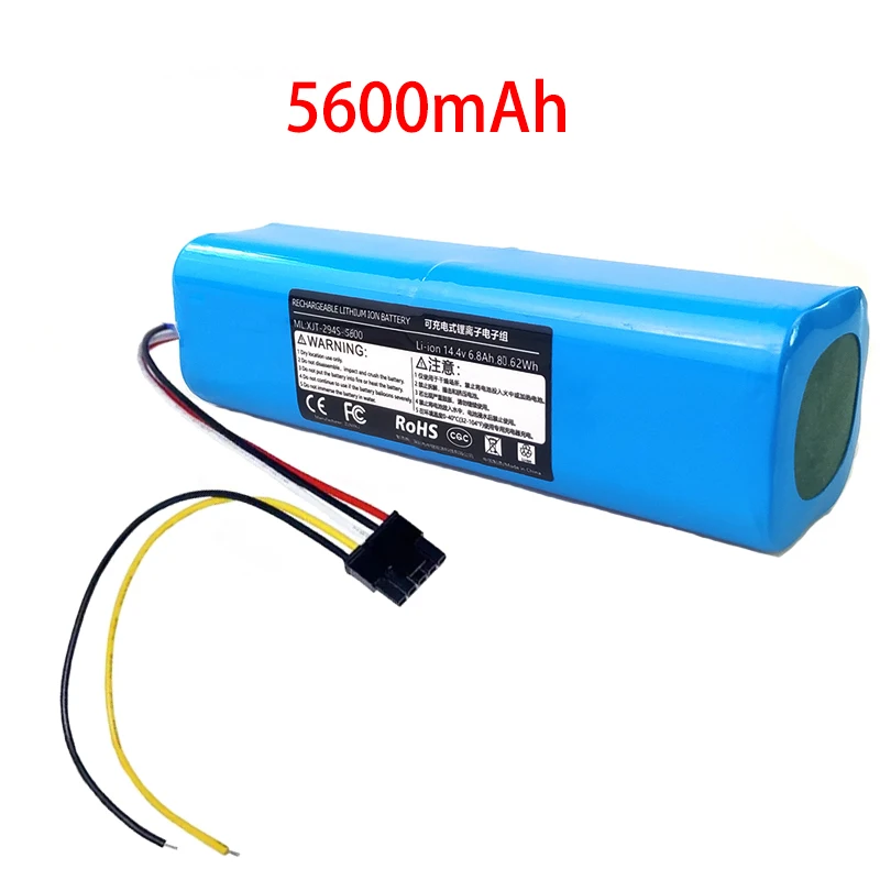 New 14.8V 6800mAh INR18650 MH1-4S2P-300S Robot Battery For Cecotec Conga 4090 4490 4590 4690 Robotic Vacuum Cleaner