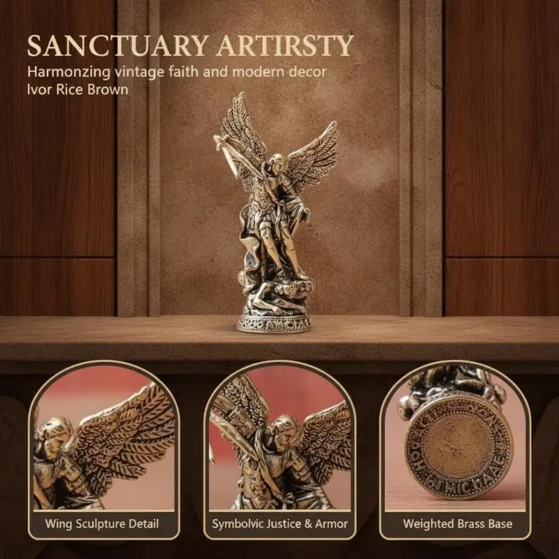 St. Michael Statue For Home Protection Saint Sculpture Gift Idea Brass Decor Church Altar Figure Home Decor