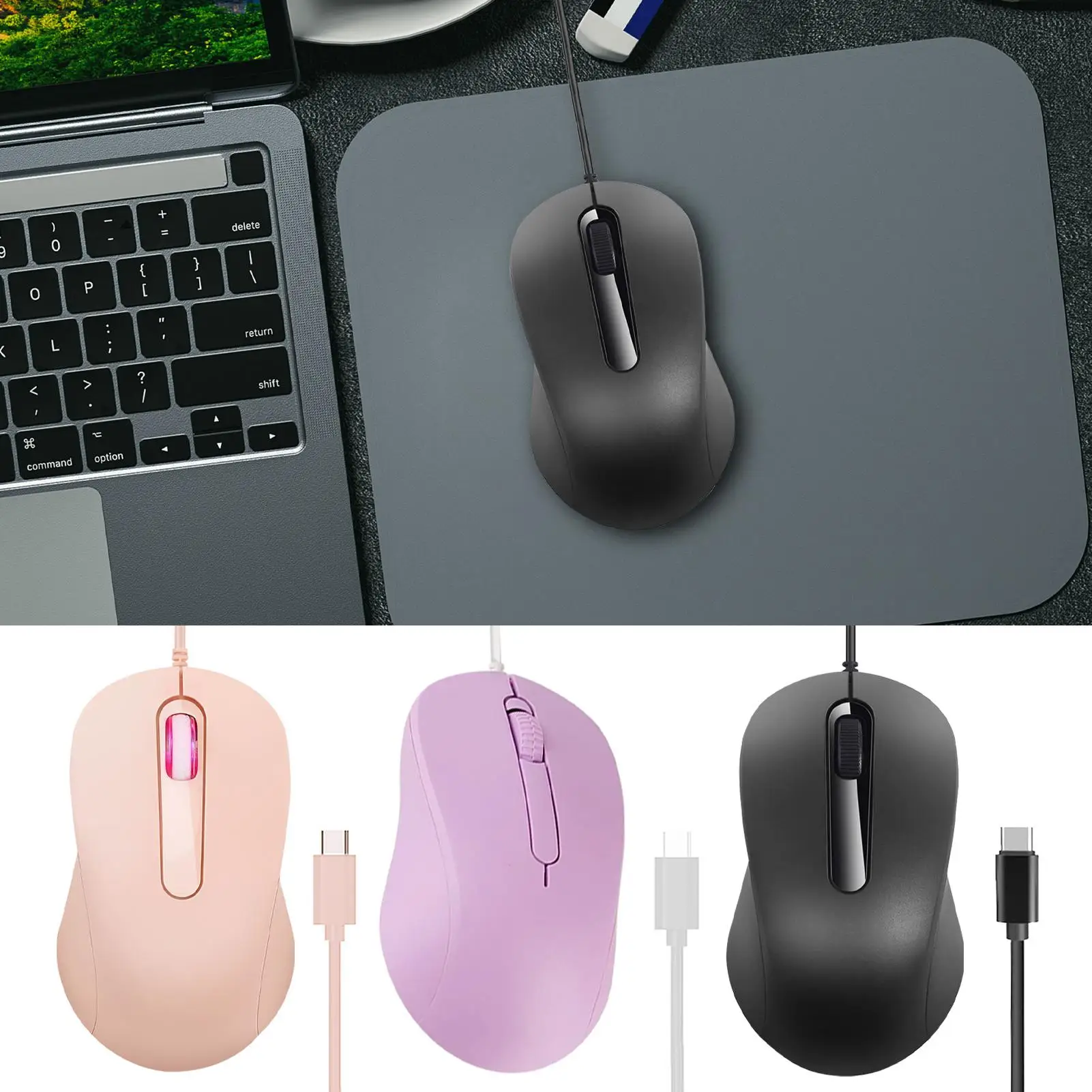 

USB-мыши Проводная USB-проводная мышь Plug-And-Play Бесшумные противоскользящие эргономичные аксессуары для мужчин и женщин Настольная игра Школа Офис Дом