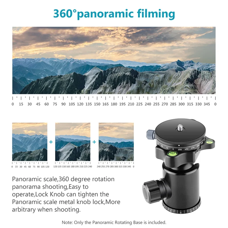 

【HOT】PTZ Base 360° GM-PR Panoramic Mini Panoramic Head For Microslr Tripod Holder Multifunction Leveler