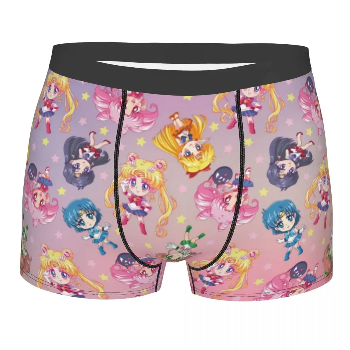 Custom Crystal Team Pattern Boxer Shorts For Homme 3D Print Sailor Moon Underwear Panties Briefs Stretch Underpants