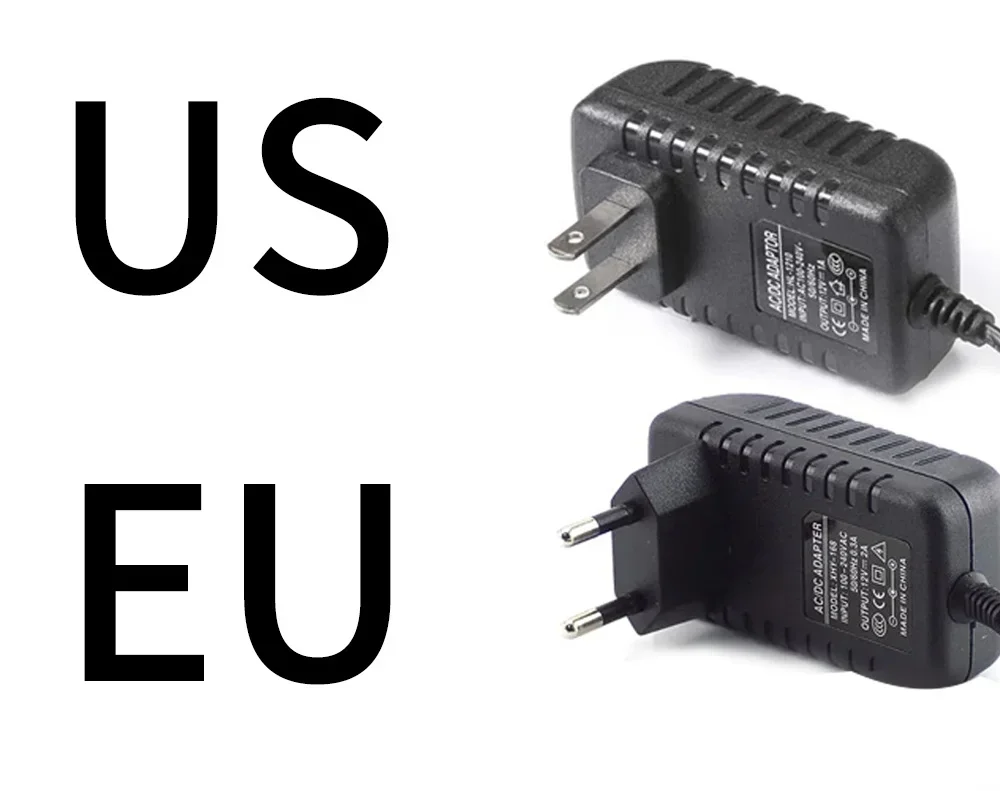 LEDウォールマウント電源アダプター,cctvルーター,照明トランス,USおよびEUプラグ,5v,9v,12v,15v,1.5a,2a,3a,dc 5.5*2.1〜2.5mm