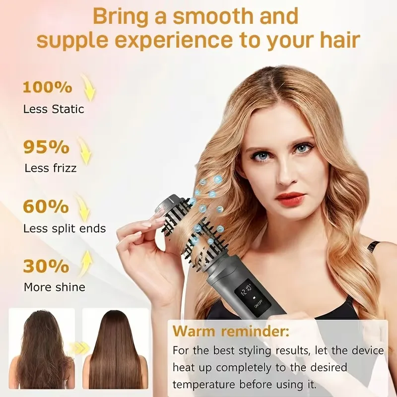 Smart Library 2-in-1 Cordless Hot Air Brush For Curly And Straight Hair Quick Styler