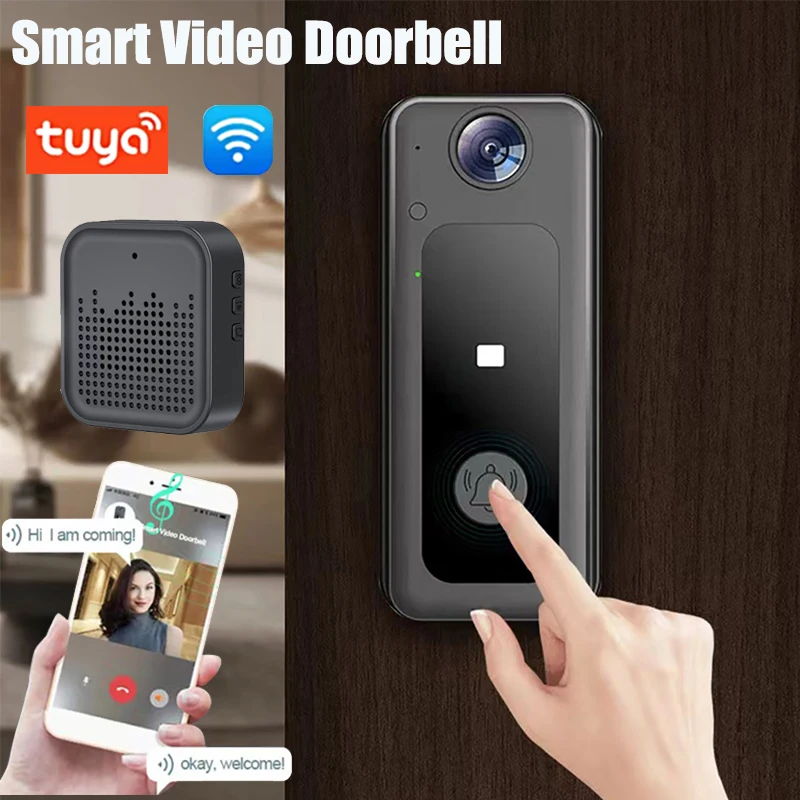 

Tuya WIFI Video Doorbell Camera Wireless Night Vision Smart Home Security HD Door Bell Two Way Intercom Ultra Cear Wide-angle
