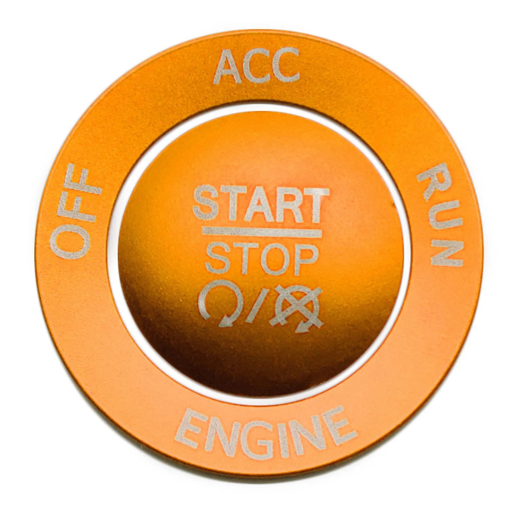 Engine Start Stop Button Knob Cover + Ring Trim Accessories for Dodge Challenger Charger 2015-2020 (Orange)