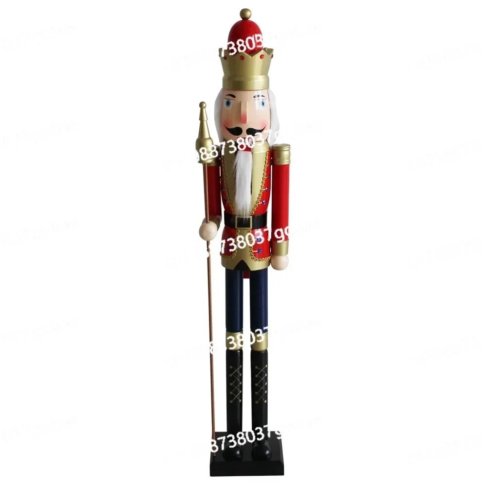 Direct Sales 1.2m Nutcracker Puppet King Soldier Doll KTV Scene Christmas Decoration Large Ornament Handicraft