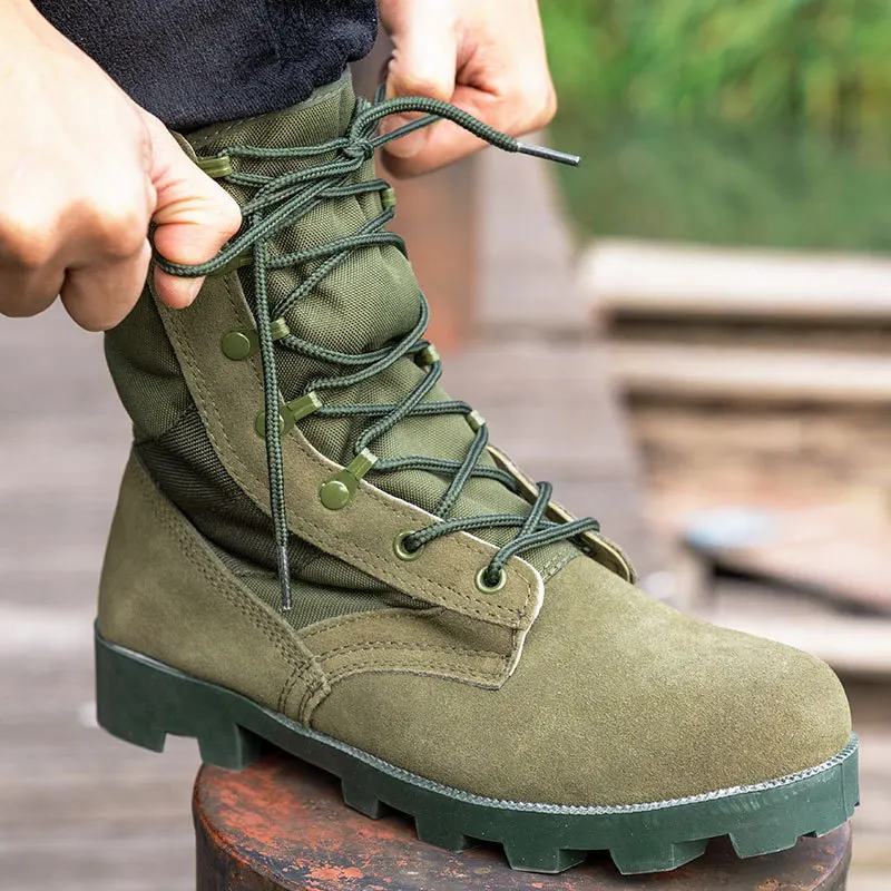 37-48 Training Boots Outdoor Hiking Climbing Shoes Green High Top Desert Boots Work Security Shoes